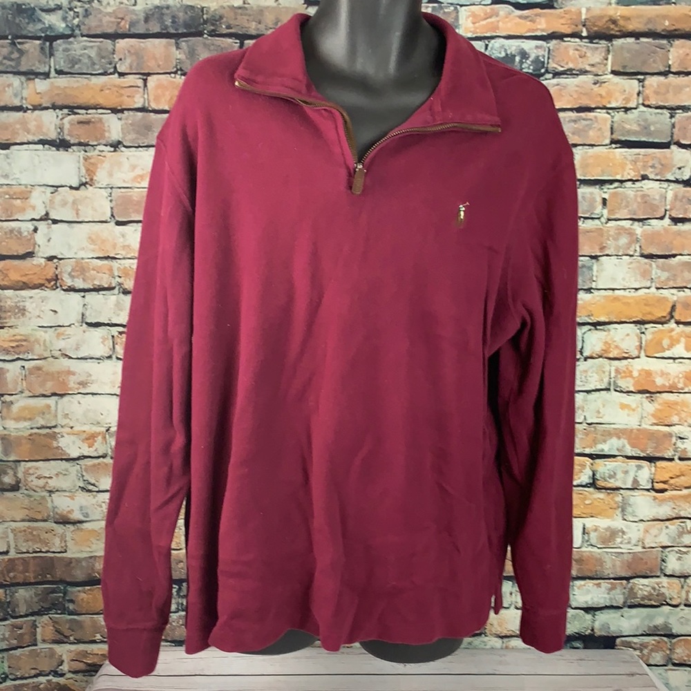 Polo by Ralph Lauren "ESTATE RIB" Red polo shirt sz XL - Picture 1 of 8